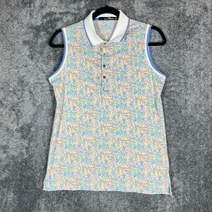 Ralph Lauren RLX Polo Shirt Womens Medium Colorful Floral Sleeveless Loud Golf